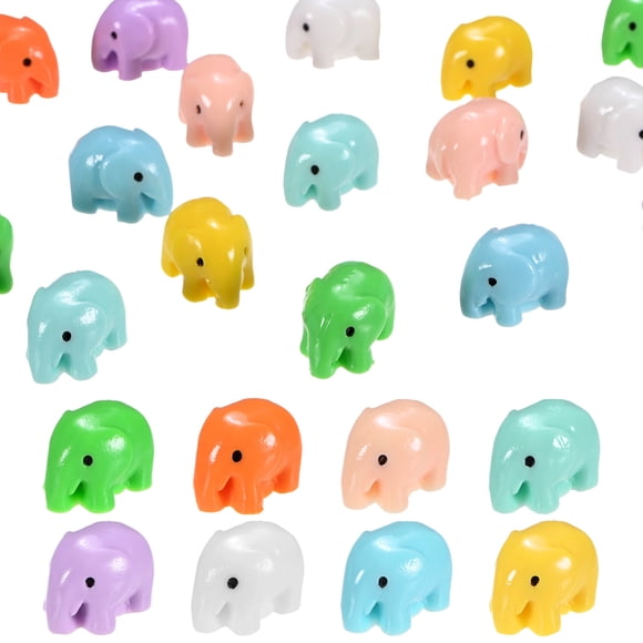 Uxcell Paquete de 20 Mini Elefantes de Resina, Pequeñas Figuras de Elefante para Decoración de Jardín de Hadas/Paisajismo Micro Hogar [Multicolor]