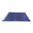 thumbnail image 2 of Ahgly Company Machine Washable Indoor Round Oriental Blue Industrial Area Rugs, 4' Round, 2 of 4