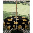 thumbnail image 2 of Outdoor Tablecloth with Umbrella Hole Zipper Yellow Summer Floral Round Tablecloth 54" Waterproof Outside Table Cloth Pastoral Daisy Botanical Cute Black Patio Table Cover Tablecloths for Picnic, 2 of 8