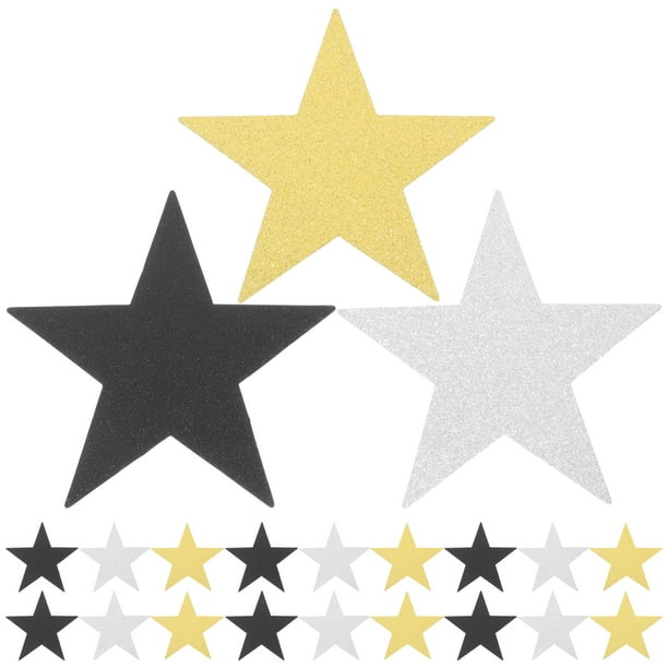 30 piezas de estrellas de papel con purpurina recortadas, confeti y decoración de estrellas de papel con purpurina para Navidad, aulas, tablones de anuncios, fiestas de pared.