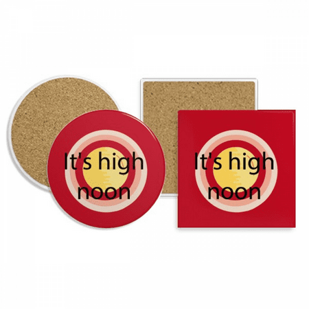 

Its High Noon Coaster Cup Mug Holder Absorbent Stone Cork Base Set