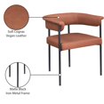thumbnail image 2 of Meridian Furniture Malin Cognac Vegan Leather Dining Chair (Set of 2), 2 of 8