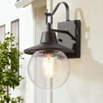 thumbnail image 3 of LNC 1-Light Farmhouse Rustic Bronze Globe Seeded Glass Outdoor Wall Light, 3 of 11