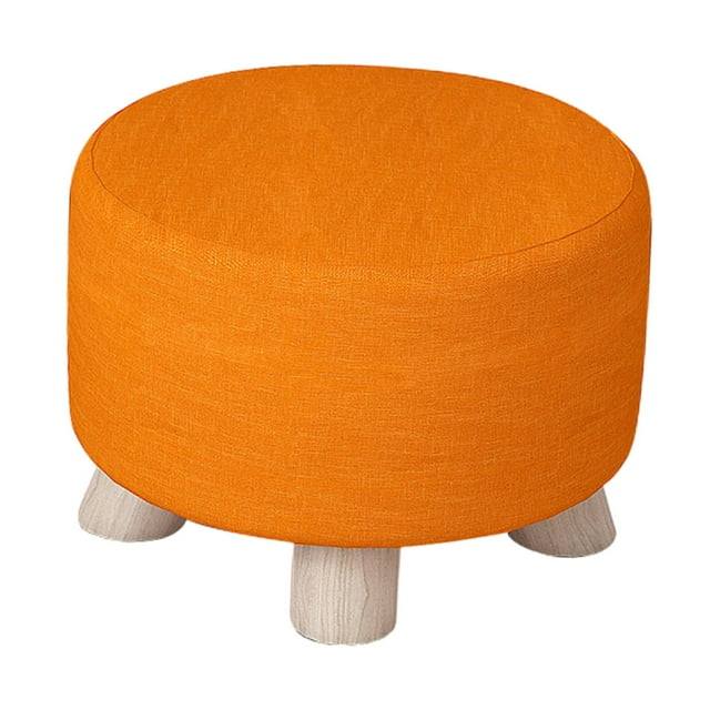 Luzkey Repose-Pieds Rond Antidérapant Chaise Pouf Tabouret pour Canapé Chambre de Bébé Entrée Orange