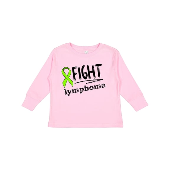 Inktastic Fight Lymphoma Lime Ribbon Boys or Girls Long Sleeve Toddler T-Shirt