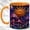 Orange, variant on Geometric Mushroom Coffee Mug, Celestial Garden Mug, Ceramic 11 oz