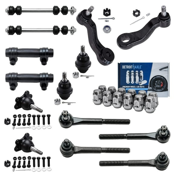 Detroit Axle - 4WD Front Tie Rods Ball Joints Lug Nuts Suspension Kit Replacement for Chevy GMC K1500 Suburban K2500 Yukon Fits select: 1997-1999 CHEVROLET TAHOE K1500