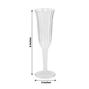 Efavormart 12 Pack - 6 oz - Plastic Champagne Flutes Disposable - Clear - Flared Design - Detachable Clear Base for Weddings, Birthdays, Parties, Receptions, Banquets, Baby Showers, Drinkware, Event