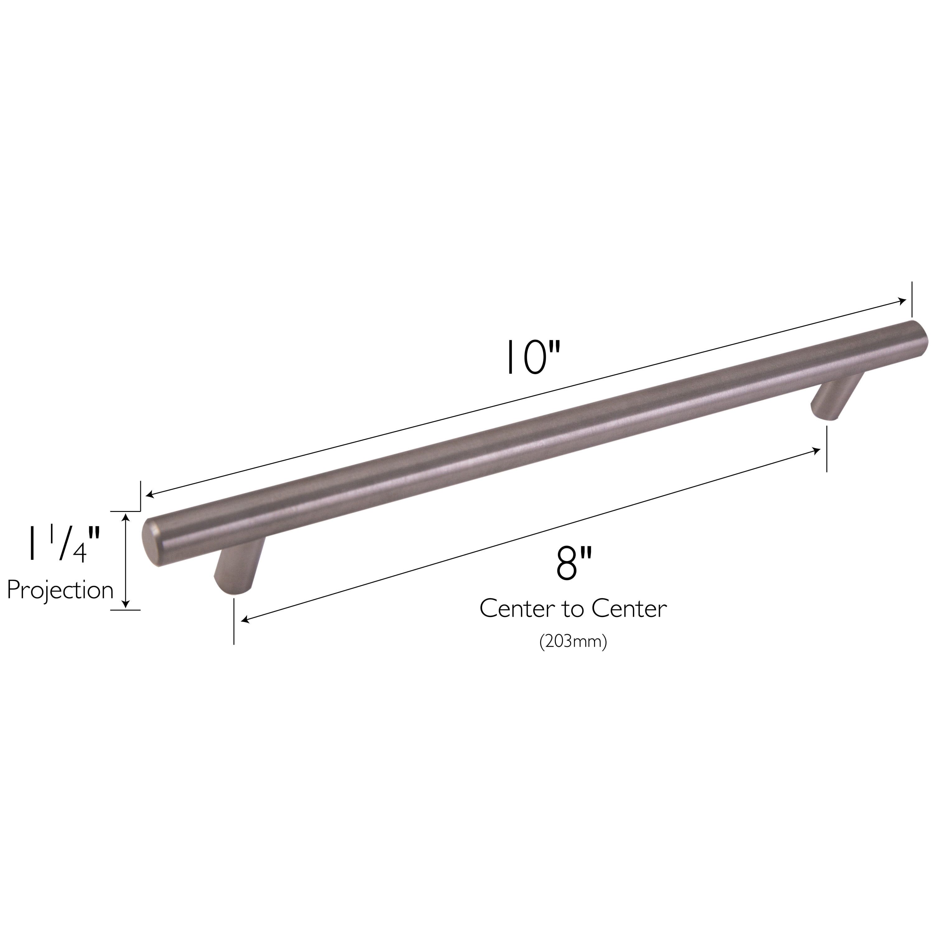 Design House 10-Pack Modern 10" Solid Center-to-Center Cabinet Pulls, Stainless Steel