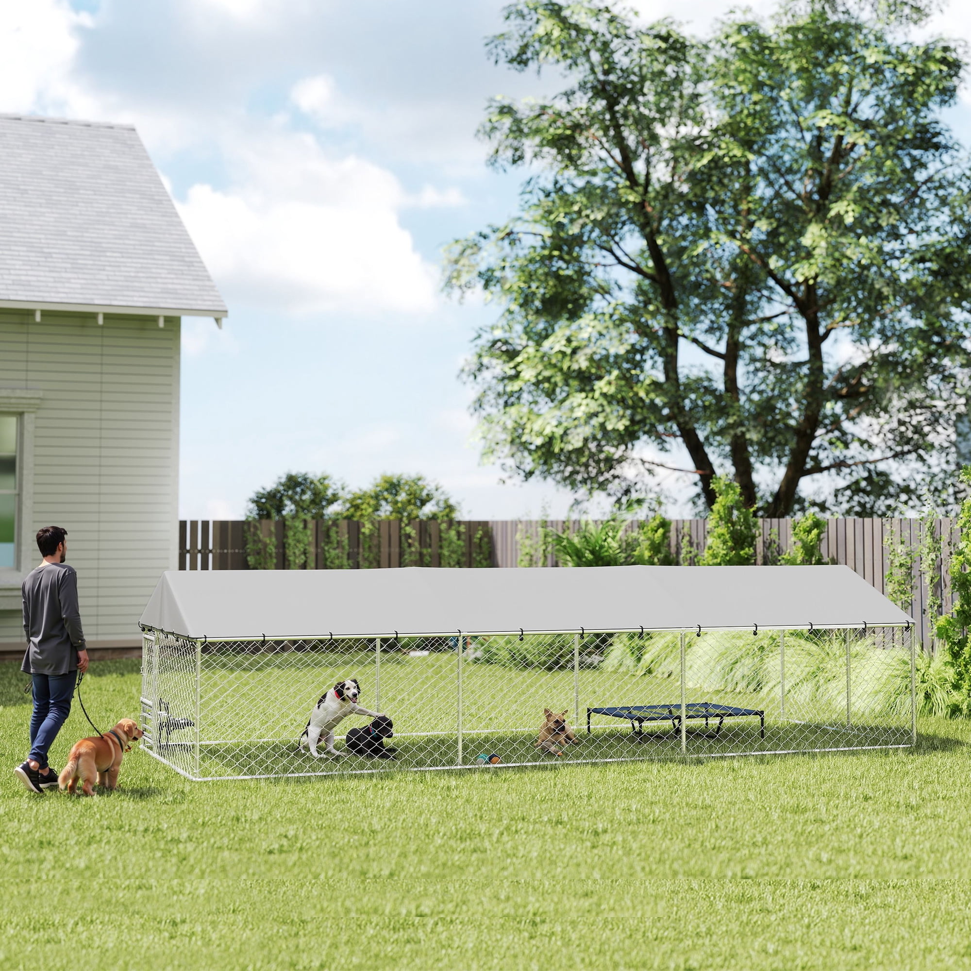 KennelMaster Heavy Duty Large Metal Indoor & Outdoor Dog Kennel