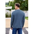 thumbnail image 5 of COOFANDY Men's Cardigan Sweater Cable Knit V Neck Button up Sweaters Ribbed Cardigan Sweater with Pockets, 5 of 9