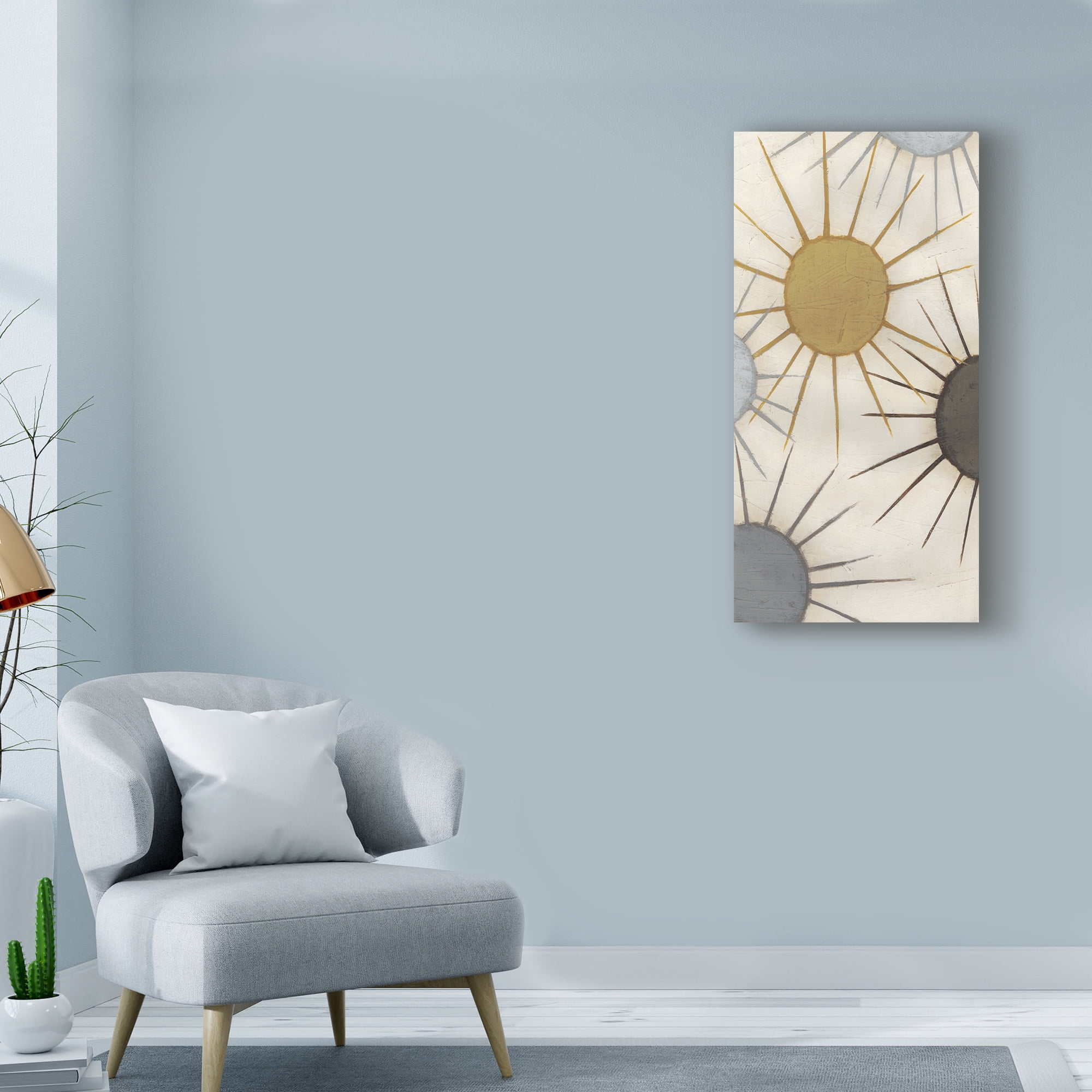 Trademark Fine Art 'Starburst Triptych I' Canvas Art by June Erica Vess
