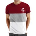 thumbnail image 1 of Mens Casual Pantalones Cortos Cuello Redondo Patchwork Impresión Suéter Blusa de Fitness, Camisetas para Hombre, 1 of 4