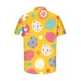 thumbnail image 5 of Lilgiuy Easter Day Shirt for Men Casual Easter Eggs Graphic Short Sleeve Lapel Collar Button Down Beach Hawaiian Vacation Shirt(Yellow,2XL), 5 of 5