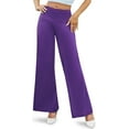 thumbnail image 6 of Women's Stretchy Wide Leg Palazzo Lounge Pants Casual Comfy High Waist Palazzo Pants, 6 of 11