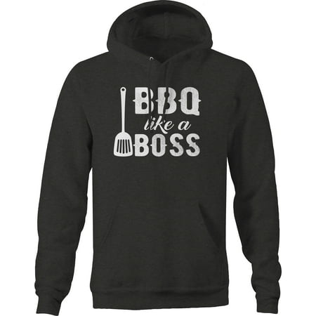 BBQ Like a Boss Dad Grill Sweatshirt for Men Small Dark Gray