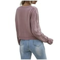 thumbnail image 3 of Herrnalise Women's Knitted Crop Tops Fashion Women Casual Long Sleeve Solid Color All-match Pullover Sweater Pullover Jumper Sweaters, 3 of 9