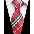 thumbnail image 4 of Qcwqmyl Red Tie Classic Ties for Business Formal Mens Necktie Grid Ties for men Woven Polyester, 4 of 6