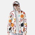 thumbnail image 3 of Picia Autumn Pumpkins Fall Leaves Women's Men's UPF 50+ Sun Protection Hoodie Shirt Long Sleeve SPF Fishing Outdoor UV Hiking Lightweight Shirts-, 3 of 9
