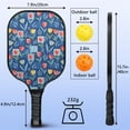 thumbnail image 3 of Pickleball Paddles Set,Pioneer Flower Floral Print Pattern Fiberglass Surface Pickleball Racket Set with 2 Indoor Outdoor Pickleball Balls and Pickleball Bag,Pickle-ball Equipment, 3 of 6