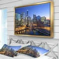thumbnail image 4 of Design Art La Rivière De Chicago Avec Des Ponts Au Coucher Du Soleil  Sur Toile Encadrée, 4 of 5