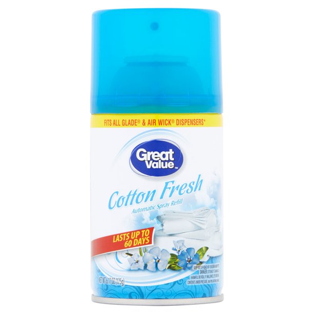 Great Value Automatic Spray Refill, Cotton Fresh, 6.17 oz