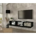 thumbnail image 3 of DORPEK, Floating Tv Stand for TVs up to 78", Entertainment Center with 3 Storage Cabinets, Picasso Tv Stand Sencron Black, Modern Wall Mounted Tv Unit, 1 Package, 3 of 6