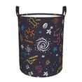 thumbnail image 1 of ZNDUO Round Laundry Basket, Waterproof Collapsible Laundry Baskets with Handles, Medium Size - Zodiac Symbols Pattern, 1 of 8