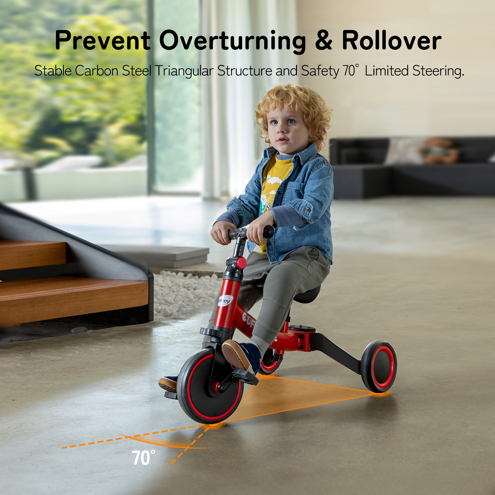 Besrey 5-in-1 Toddler Tricycle, Ages 1-5 Years photo 3