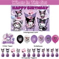 thumbnail image 2 of 30 PCS For Kuromi Cartoon-Themed Party Decorations and Favors Set – Backdrop, 16 Balloons, and 13 Cupcake Toppers for Celebration Birthday Parties Supplies, 2 of 7