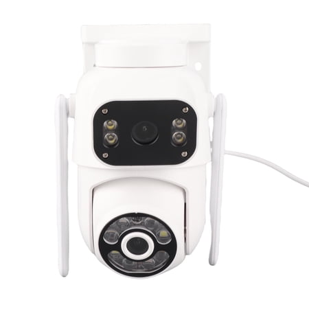 Riousery 3MP Dual-Lens Wireless Security Camera Wall Mount Smart WiFi Surveillance Camera Outdoor Indoor Color Night Vision 2-Way Audio Motion Auto Tracking 7.09 inches / 18.00 cm