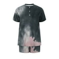 thumbnail image 3 of BLVB Womens Pajamas 2 Piece Outfits Tie-Dye Casual Button Crewneck Short Sleeve Tops and Shorts Set Sleepwear Pjs, 3 of 4