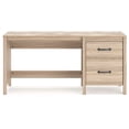 thumbnail image 2 of Signature Design by Ashley Battelle 60" Home Office Desk, Tan, 2 of 7