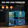 thumbnail image 3 of KFFKFF Réfrigérateur à Vin, Capacité de 32 Bouteilles, Contrôle de Température à Double Zone, Unité Autonome avec Réglages Numériques, Porte en Verre Trempé Protégée UV, Idéal pour Ranger des Vins Rouges et Blancs dans des Bars à la Maison, 3 of 9