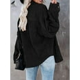 thumbnail image 6 of PULLIMORE Womens Corduroy Shirts Jacket Long Sleeve Casual Button Down Blouses Tops (S, Black), 6 of 8