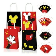 OU RUI 12PCS PriNst Birthday Party Gift Bag For Mickey,Cartoon Mouse Birthday Party Goodie Bags,Candy Bag For Party Decoration Supplies