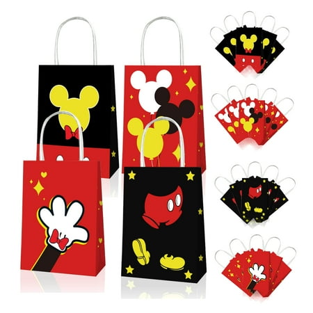 OU RUI 12PCS PriNst Birthday Party Gift Bag For Mickey,Cartoon Mouse Birthday Party Goodie Bags,Candy Bag For Party Decoration Supplies