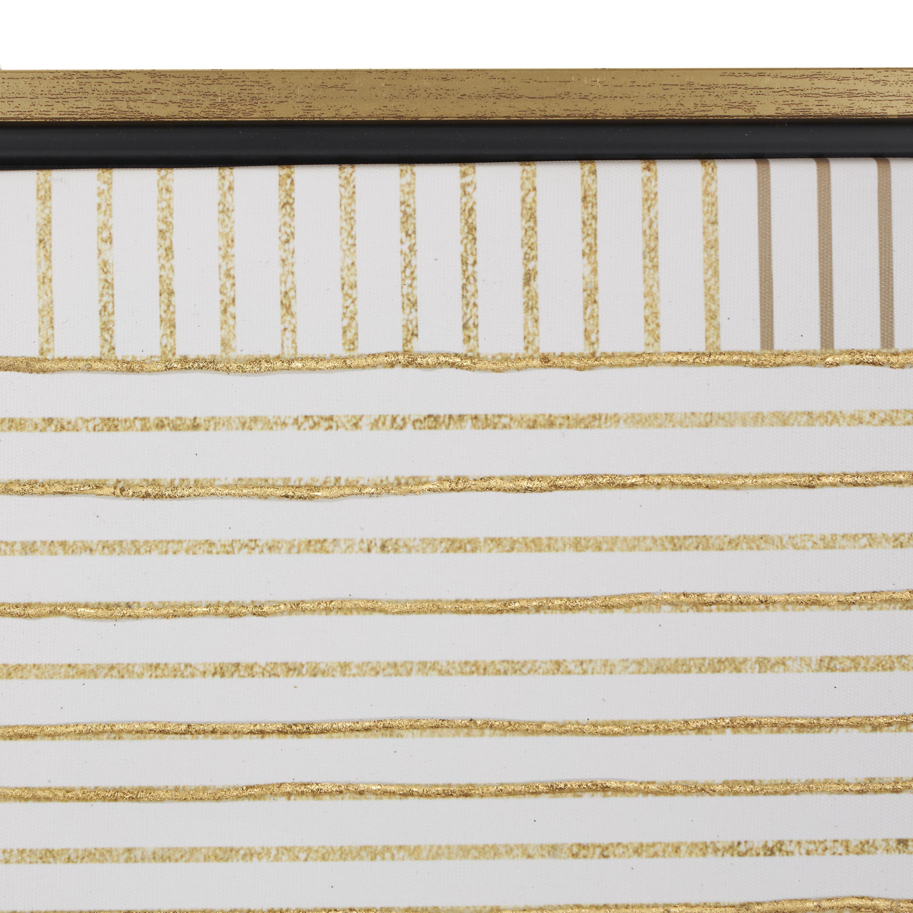 24" x 32" Art Deco Linear Arched Abstract Framed Wall Art with Gold Foil Accents, by DecMode