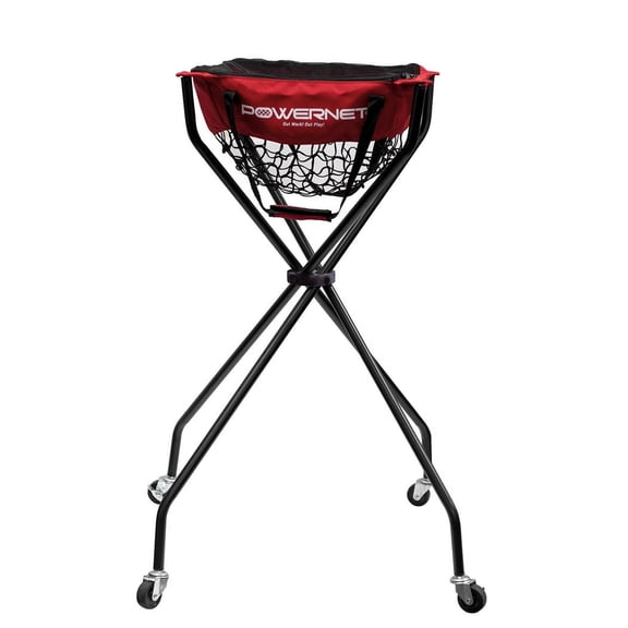 PowerNet Baseball Softball Tennis Ball Caddy, 36" Portable Practice Caddy with Wheels Holds up to 100 Tennis Balls, Baseball Holder (Wheeled Caddy)
