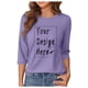 thumbnail image 4 of Camiseta de manga tres cuartos cómoda y casual de cuello redondo para mujer, 4 of 6