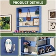thumbnail image 3 of Uforic Metal Shoe Cabinet with 3 Flip Drawers, Wall Mount Shoe Organizer with Coat Rack, White, 3 of 8