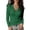 Green, variant on Womens Cross V Neck T Shirt Wrap Front Ruched Long Sleeve Slim Fit Blouse 2026 Summer Casual Tunic Tops Black L
