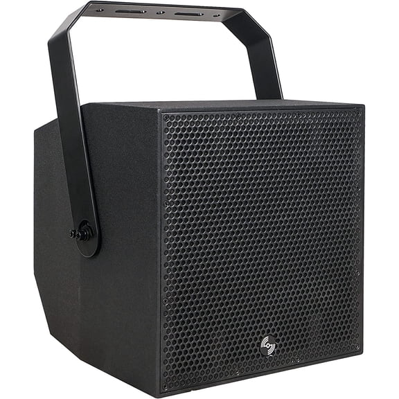 Sound Town 2-Way 10" Weatherproof IP66 Coaxial Loudspeaker with Surface-Mount U-Bracket for Outdoor Installations, 70V/100V/8Ω, Black (TITAN-10B)