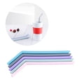 thumbnail image 4 of 4pcs/set Silicone Drinking Straws Bendy Reusable Drinking Tubes in Bright Color(Assorted Color), 4 of 8