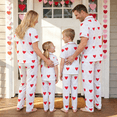 thumbnail image 2 of Valentines Day Matching Family Pajamas Set Love Heart White Causal Family Matching Outfits, 2 of 6