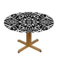 thumbnail image 3 of Nawypu  Tribal Elements Fitted Round Table Cloth Ethnic Collection Aztec Stile Tribal Art Design Culture Elastic Stretch Tablecloth, 3 of 7