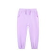 thumbnail image 5 of Staki Girls Wide Leg Sweatpants Girls Wide Straight Leg Loose Sweatpants Elastic Waist Drawstring Jogger Pants(Purple,2-3 Years), 5 of 5