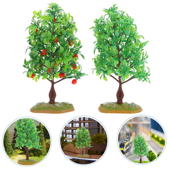 WRITWAA Miniature Scene Tree Accessory For Office Decoration Families 2Pcs 8.3X3.9X3.9In
