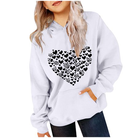 

ATOGUTA Sweatshirt for Boy Girl Kids Graphic Sweatshirt Long Sleeve Hoodies Pullover Tops White Size 3T-14