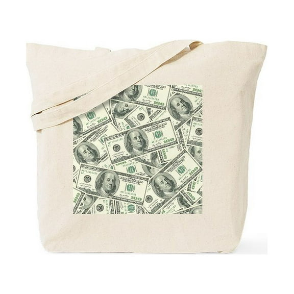 CafePress - 100 Dollar Bill Money Pattern Tote Bag - Unisex Canvas Tote Bag, Beige, 1-Piece